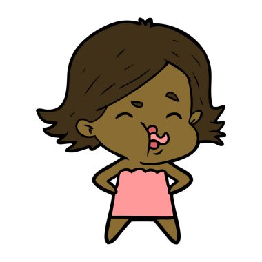 çizgi film kız yüz çekerek