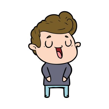 mutlu çizgi film adam vektör çizim