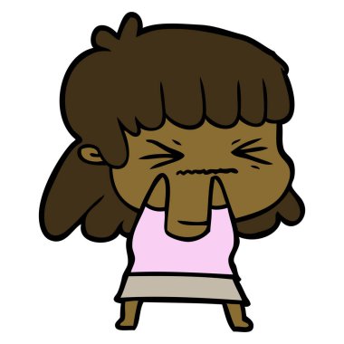 vektör çizim karikatür kızgın kız