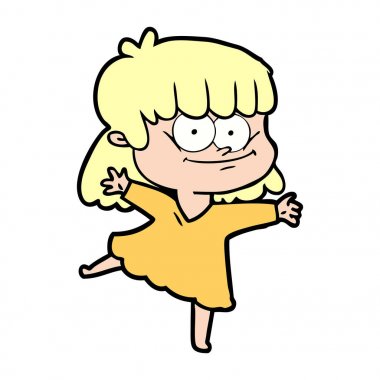 vektör çizim karikatür gülümseyen kadın