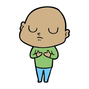 vektör çizim karikatür kel adam