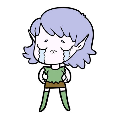 çizgi film ağlayan elf kızı