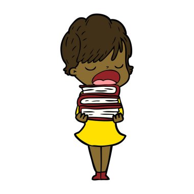  vektör çizim karikatür kadın söz