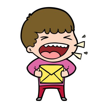  adam gülüyor karikatür vektör çizim