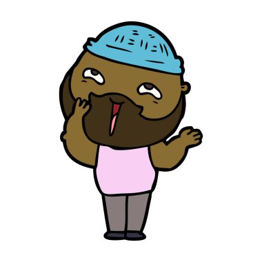 Çizgi film mutlu sakallı adam