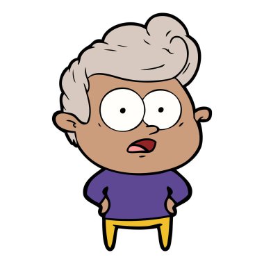  vektör çizim karikatür bakan adam