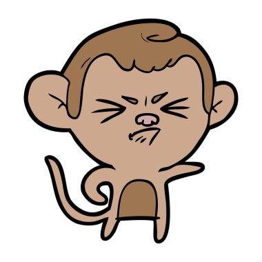 vektör çizim karikatür rahatsız maymun