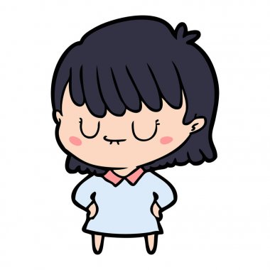 Çizgi filmdeki kadının vektör çizimi