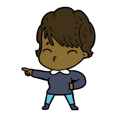 vektör çizim karikatür kadın düşünme