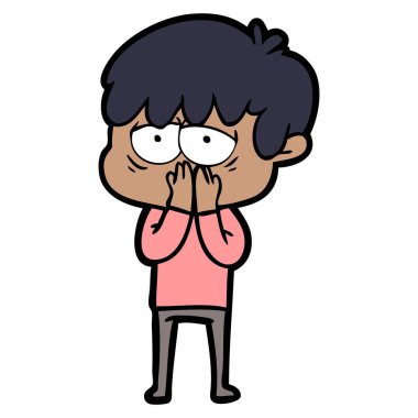 vektör çizim karikatür evlat yorgun