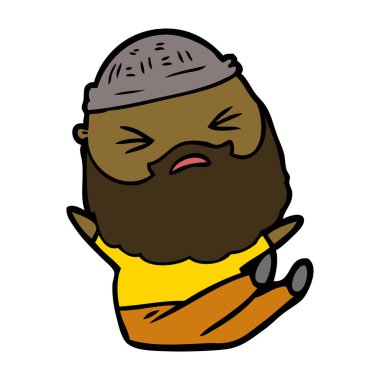 Sakallı çizgi film adamı.