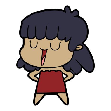  vektör çizim karikatür kadın gülüyor