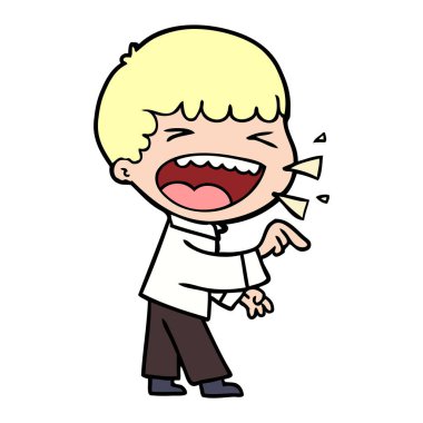  adam gülüyor karikatür vektör çizim