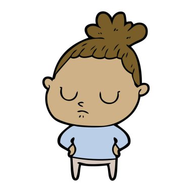 vektör çizim karikatür sakin kadın