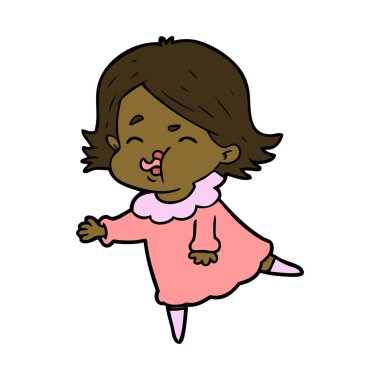 çizgi film kız yüz çekerek