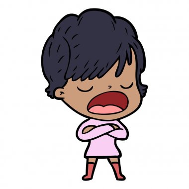  vektör çizim karikatür kadın söz