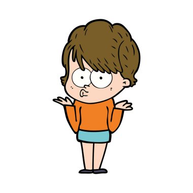 Çizgi filmdeki kadının vektör çizimi 