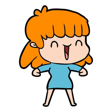 Çizgi filmdeki kadının vektör çizimi