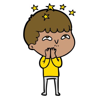 vektör çizim karikatür çocuk hayret