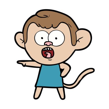 vektör çizim karikatür şok maymun