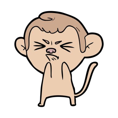 vektör çizim karikatür rahatsız maymun