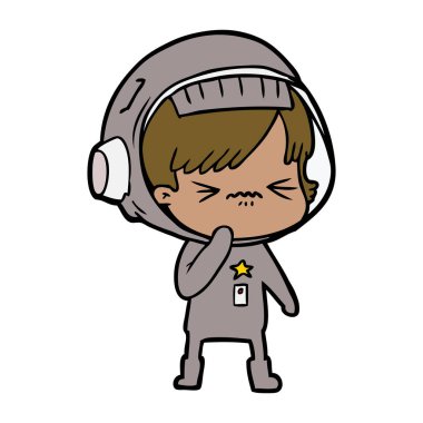 vektör çizim karikatür astronot kadın