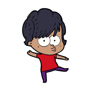 Çizgi filmdeki kadının vektör çizimi 