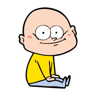 karikatür kel adam bakıyor