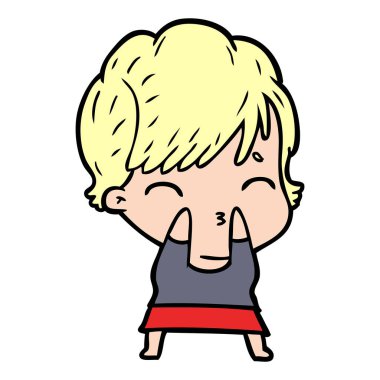 vektör çizim karikatür kadın düşünme