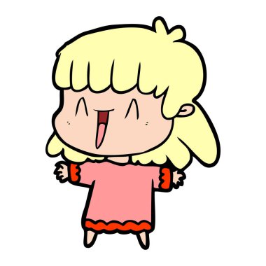 Çizgi filmdeki kadının vektör çizimi