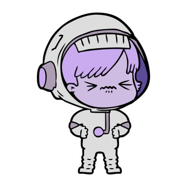 vektör çizim karikatür astronot kadın