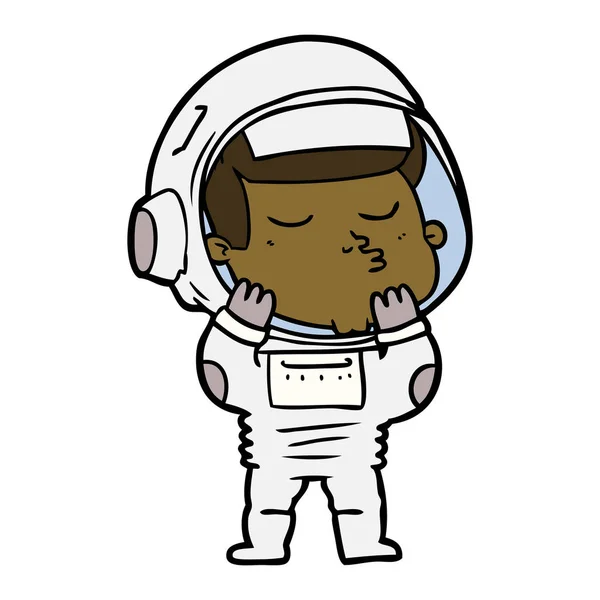 Vektorové Ilustrace Kreslené Jistý Astronaut — Stockový vektor