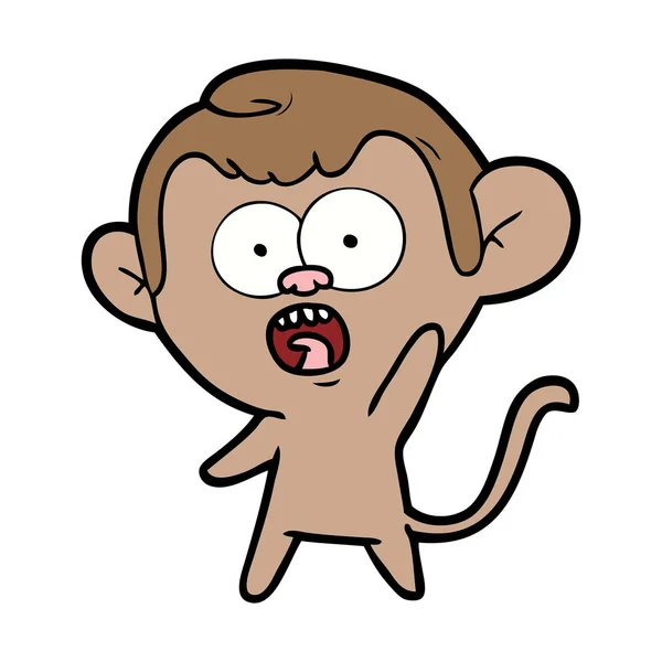 Vector Illustration Cartoon Shocked Monkey — Stock Vector