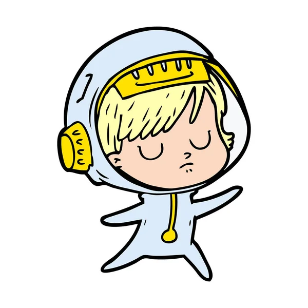 vektör çizim karikatür astronot kadın