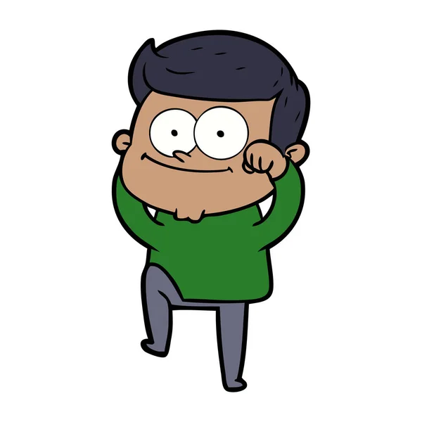 Vector Ilustración Dibujos Animados Hombre Feliz — Vector de stock