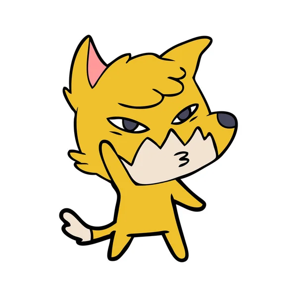 聪明卡通狐狸的矢量插画 — 图库矢量图片