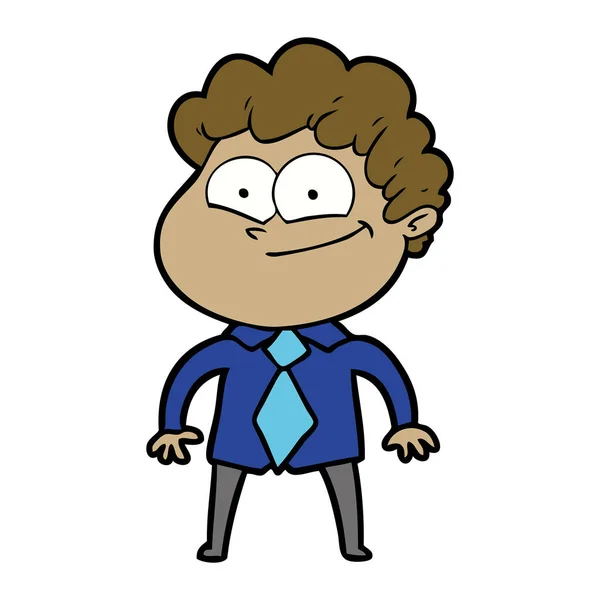 Vectorillustratie Van Cartoon Gelukkig Man — Stockvector