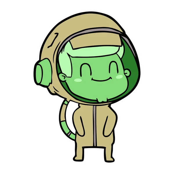 Heureux Dessin Animé Astronaute Homme — Image vectorielle