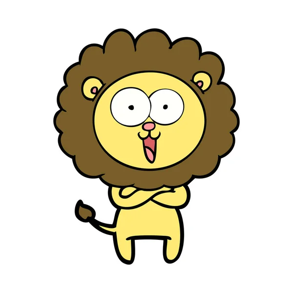 Vectorillustratie Van Happy Cartoon Leeuw — Stockvector