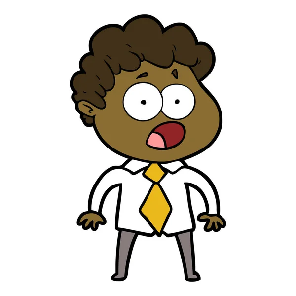 Cartoon Man Happend Verrassing — Stockvector