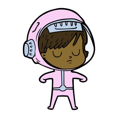 vektör çizim karikatür astronot kadın