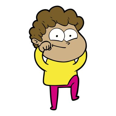 vektör çizim karikatür mutlu adam