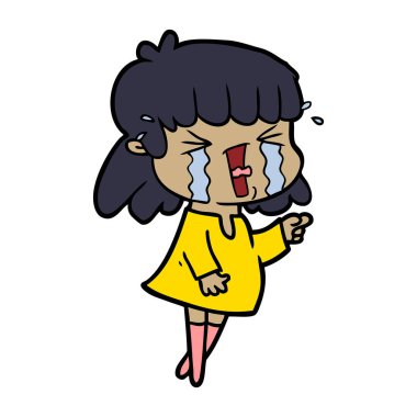 çizgi film kadın gözyaşları içinde