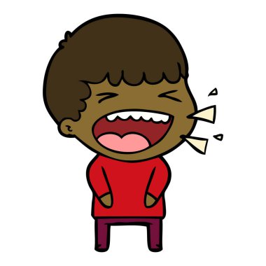  adam gülüyor karikatür vektör çizim