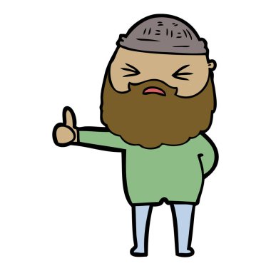 Sakallı çizgi film adamı.