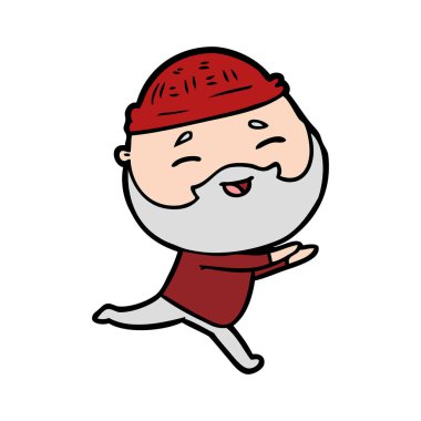 Çizgi film mutlu sakallı adam