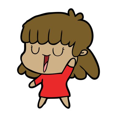 Çizgi filmdeki kadının vektör çizimi