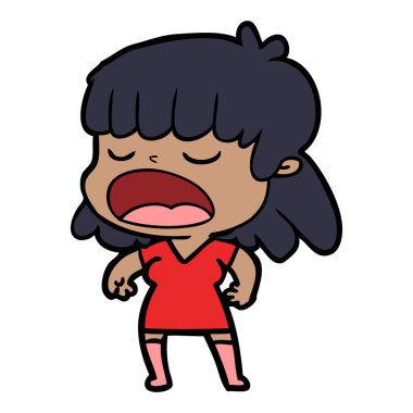  vektör çizim karikatür kadın söz