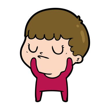  vektör çizim karikatür huysuz çocuk