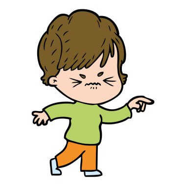 vektör çizim karikatür sinir bozucu kadın